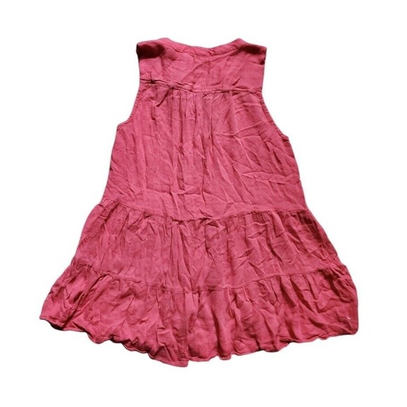 Floreat Anthropologie Tank Top Women 2 Sleeveless Pink Tiered A Line Lace Up - Picture 2 of 5